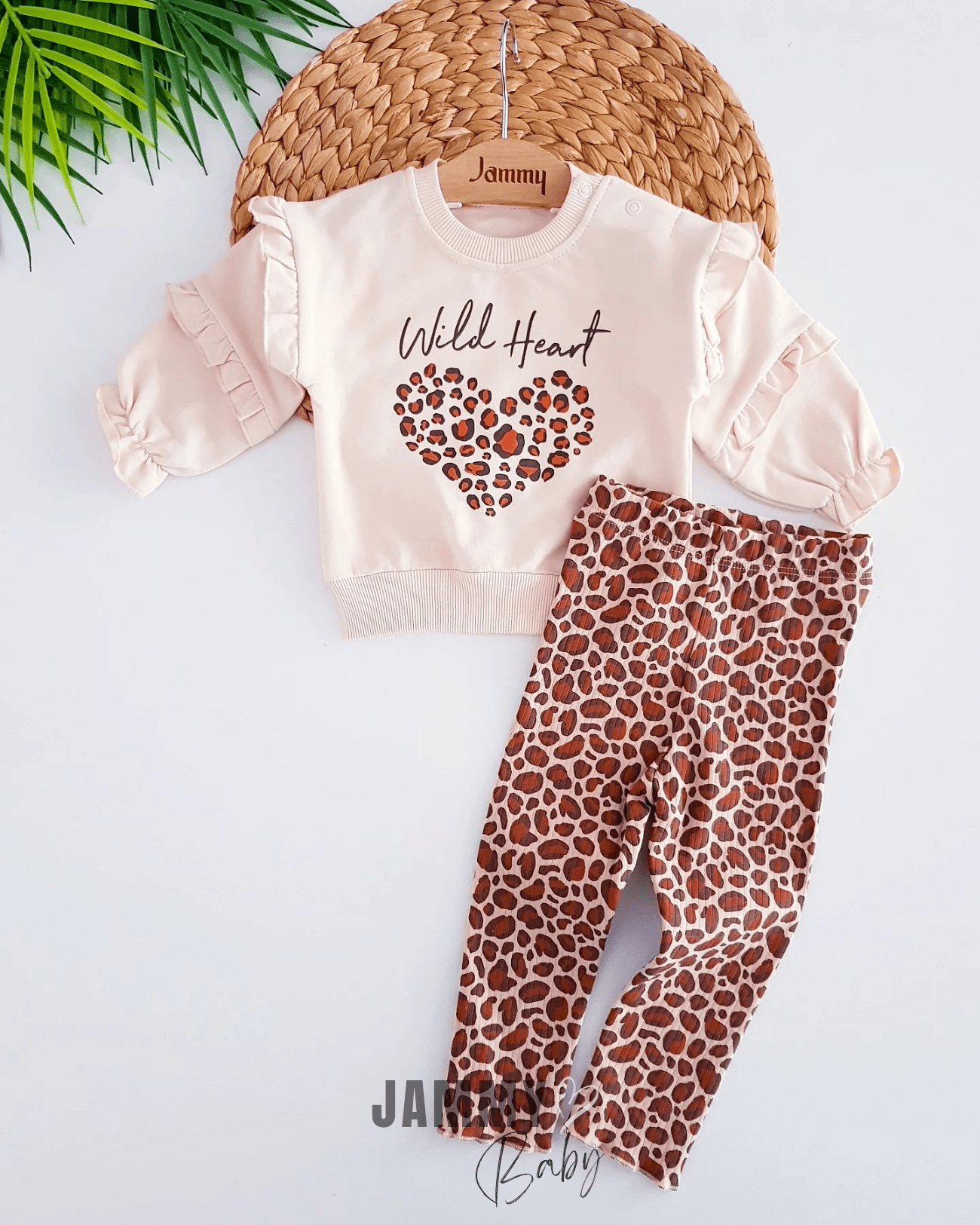 Wild Heart Leoparlı Taytlı 2'li Takım-BEJ