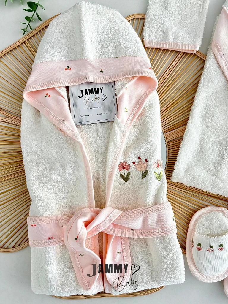 Tulip 4 Parça Bornoz Set-SOMON