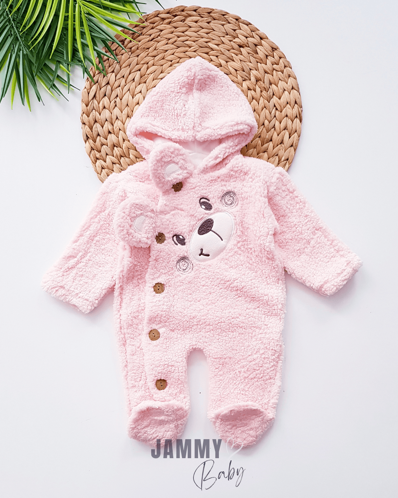 Bear Face Welsoft Peluş Kapüşonlu Tulum-SOMON