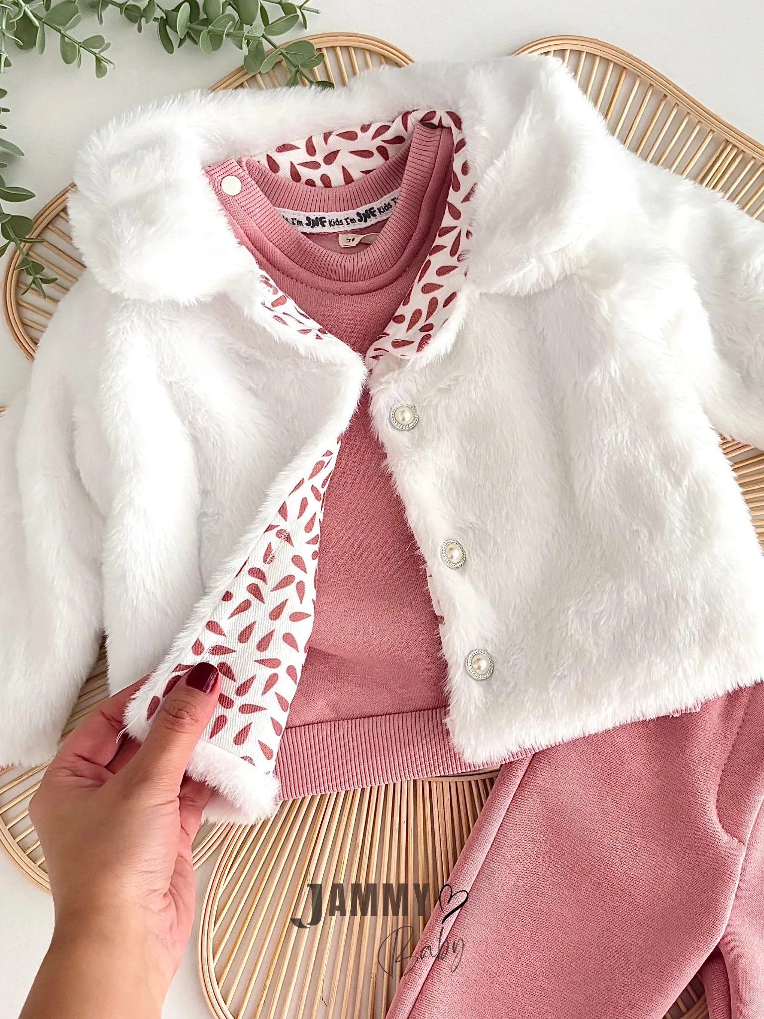 Misty Peluş Ceket / Şardonlu Takım-GÜL KURUSU