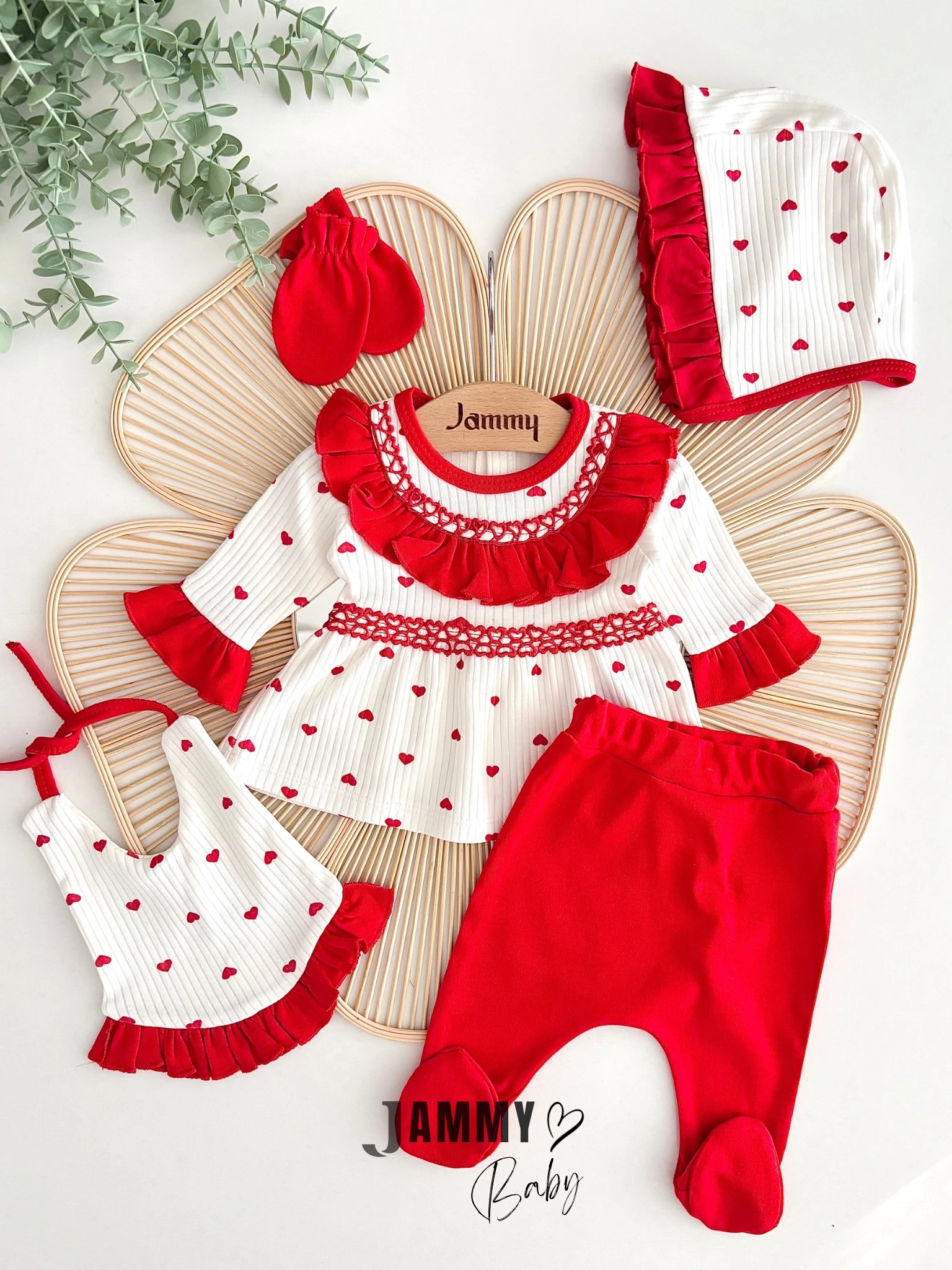 Minik Kalpler 5 Parça Yenidoğan Set-KIRMIZI