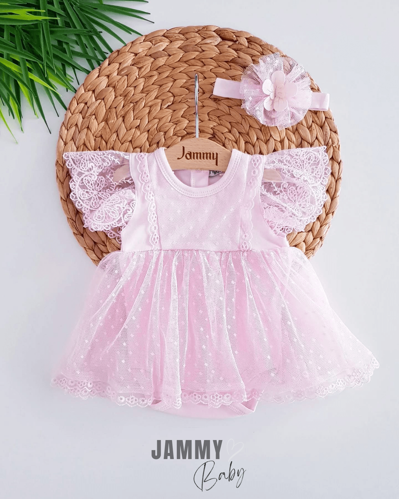 Bellaqıo Tüllü Bandanalı Elbise Set-PEMBE