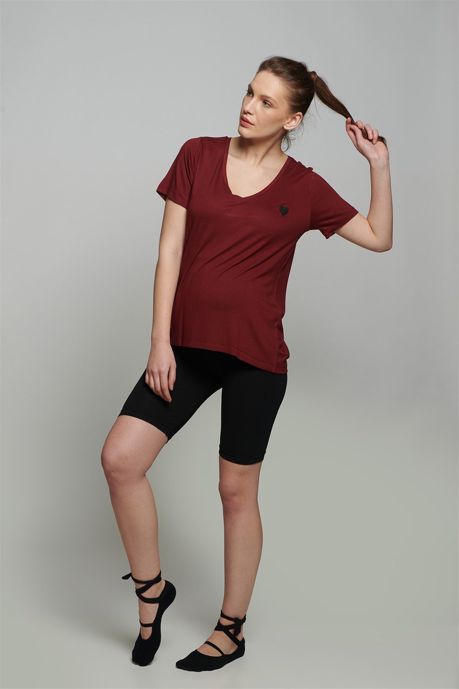 Carmen Şortlu Hamile Takım - BORDO