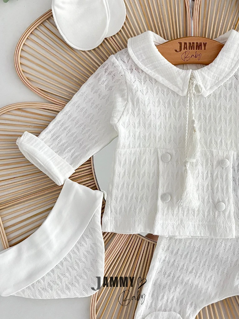 Alexander Jakarlı 5 Parça Yenidoğan Set-BEYAZ