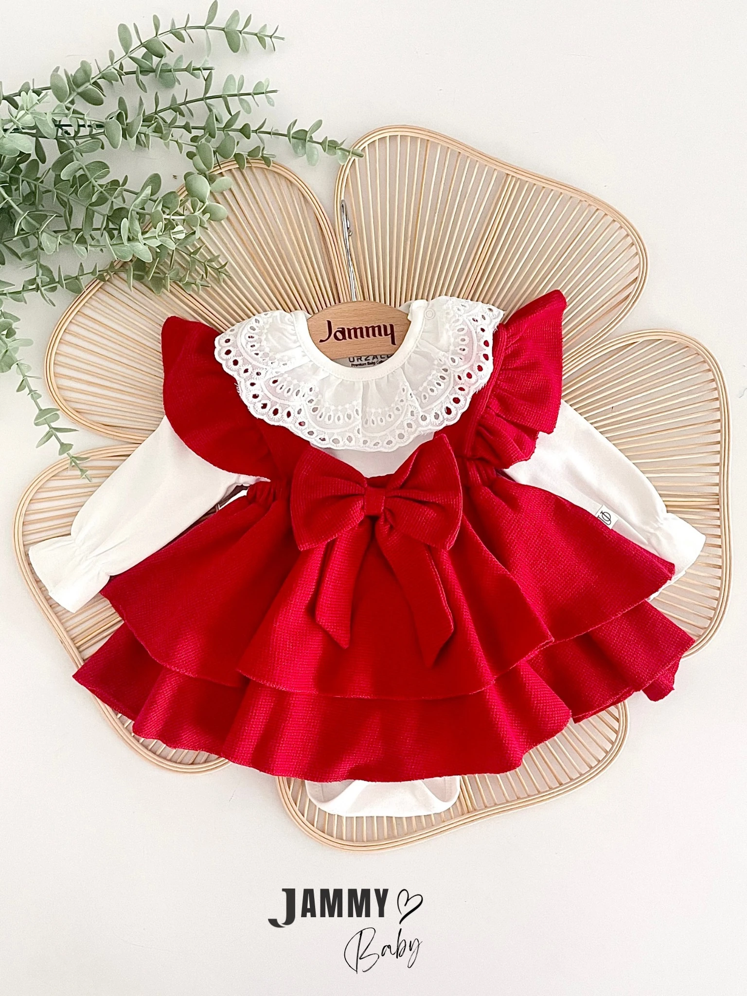 Luana Waffle Jile Elbise Set-KIRMIZI