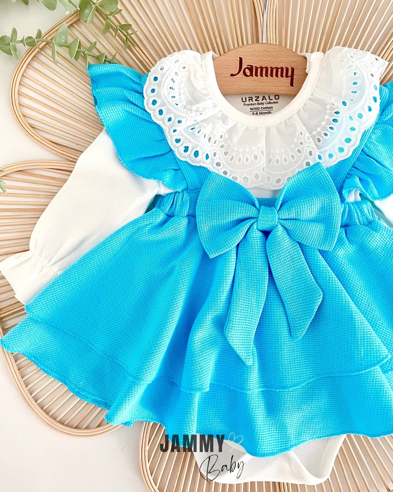 Luana Waffle Jile Elbise Set-GÖK MAVİSİ