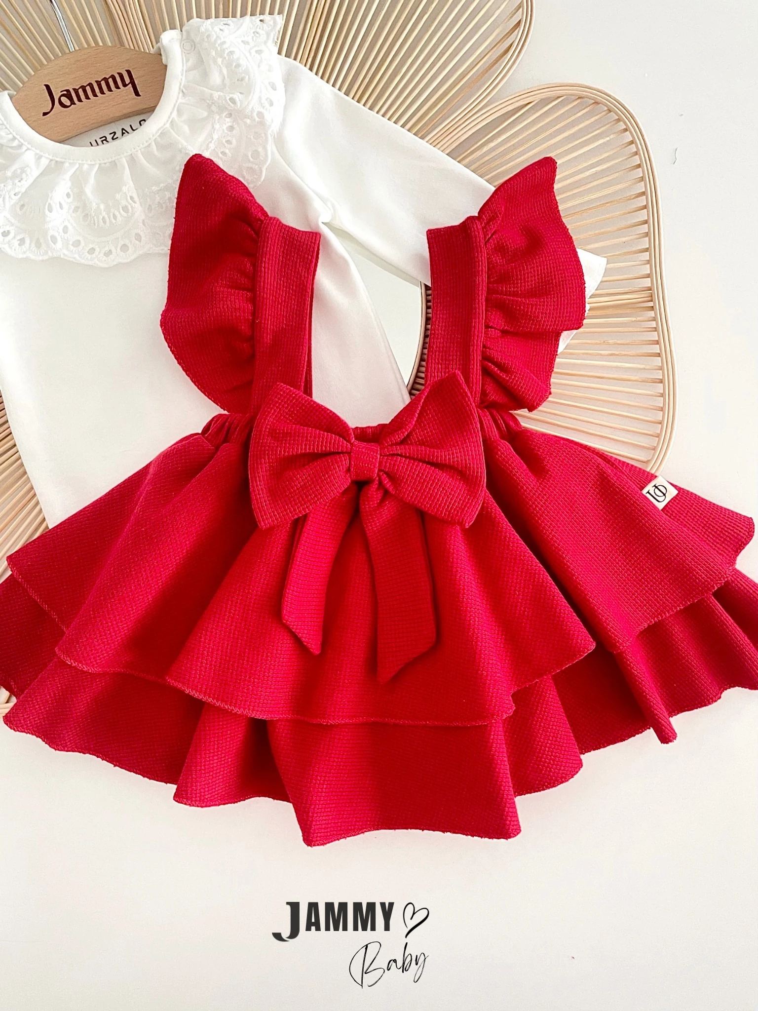 Luana Waffle Jile Elbise Set-KIRMIZI