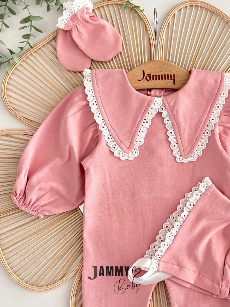 Üçgen Yaka Fisto Detaylı Şapkalı Tulum Set-GÜLKURUSU