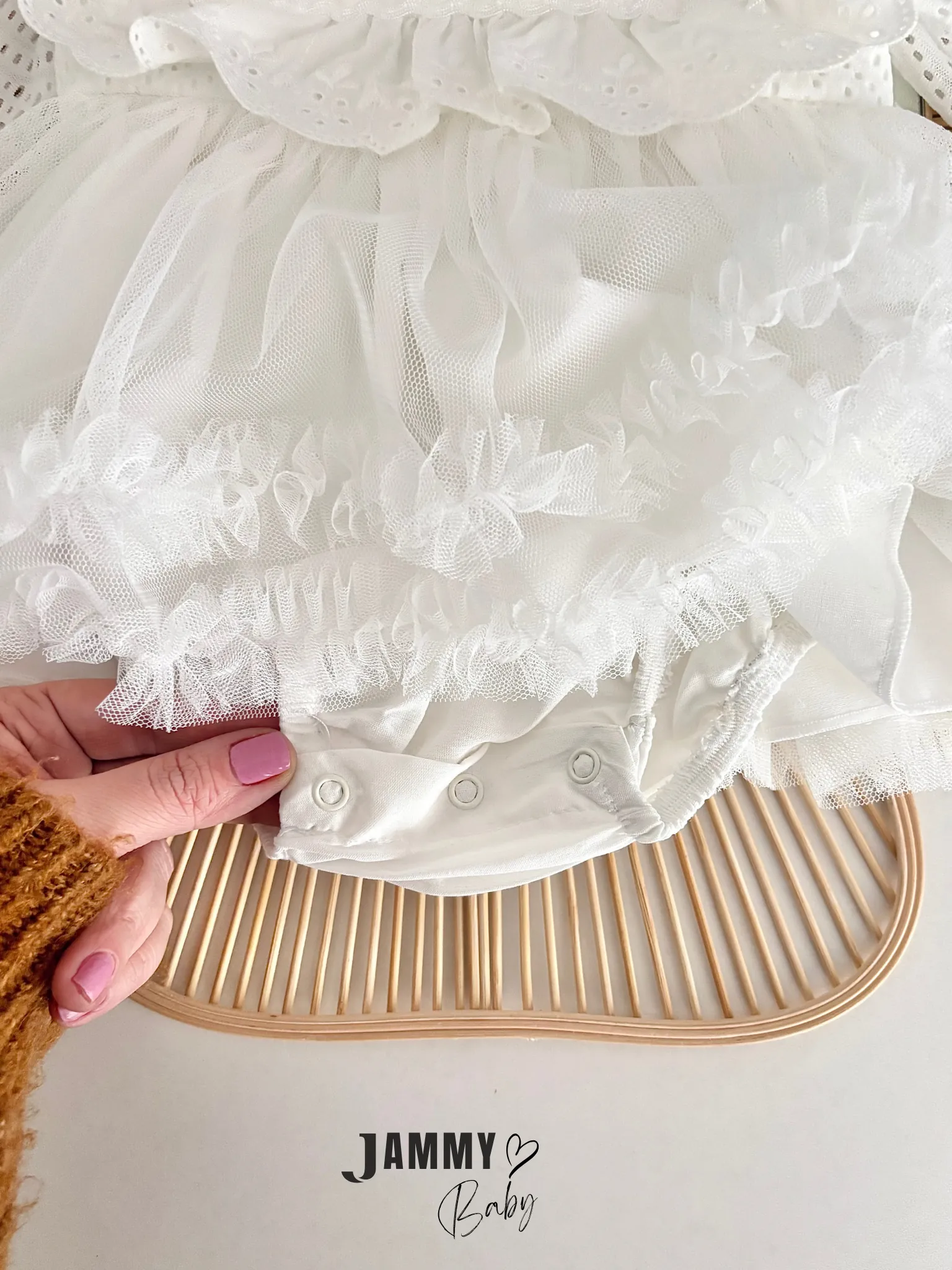 Elara Güpür Detaylı Özel Gün Bodysuit Romper-KIRIK BEYAZ