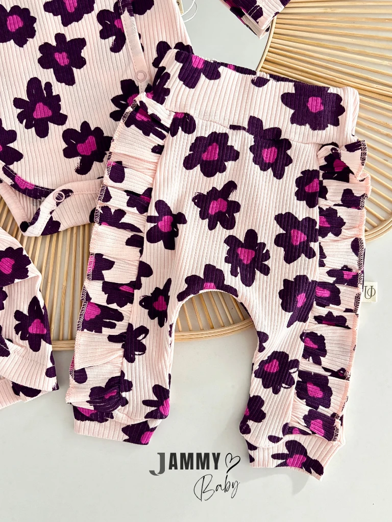 Bloomia Fırfırlı Boneli Ribana Takım-MÜRDÜM