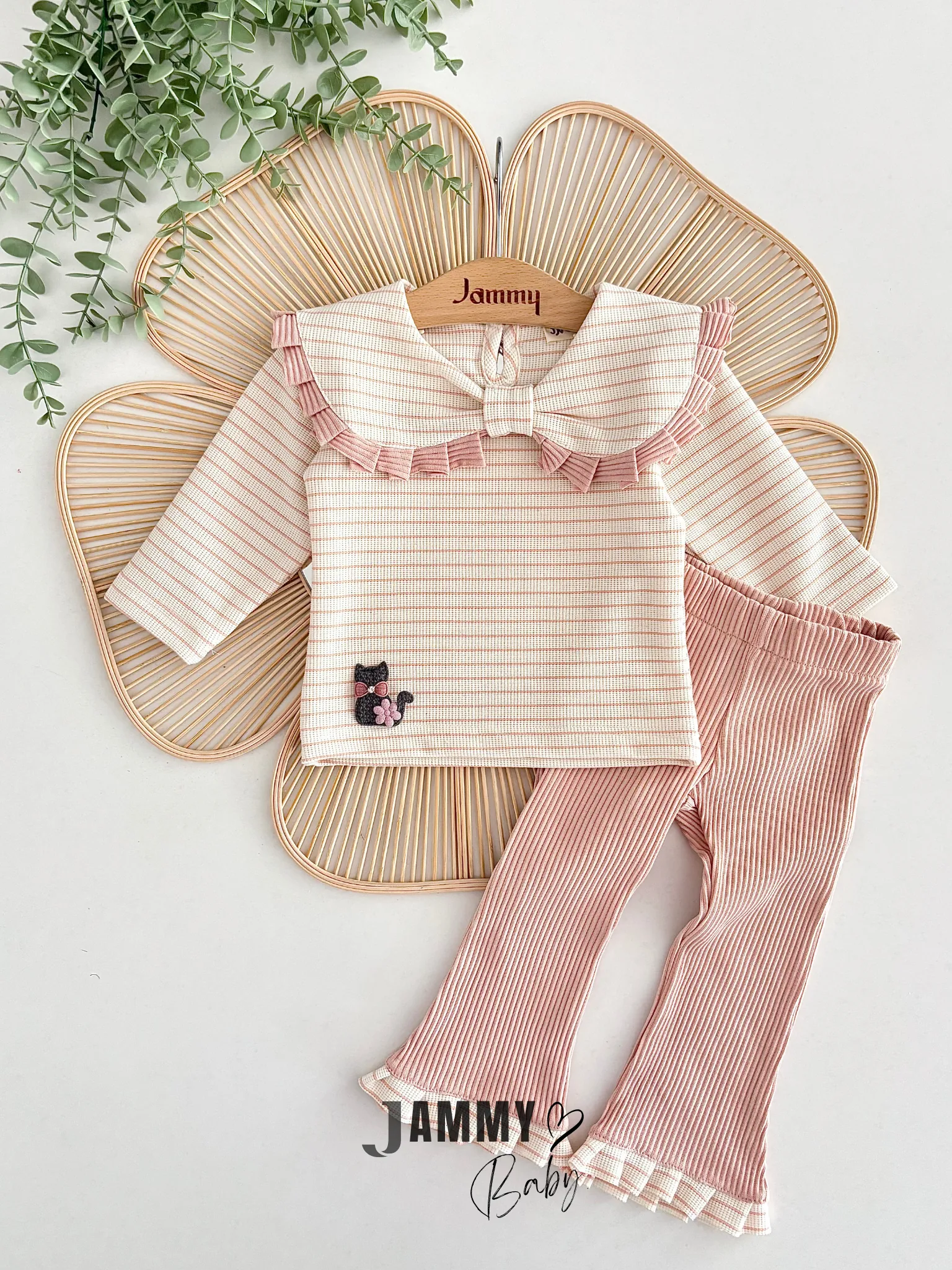 Belinay Fiyonk Yakalı 2'li Takım-PUDRA