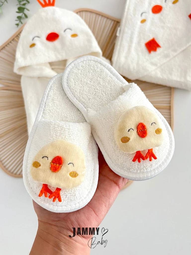 Baby Chick 3 Parça Bornoz Set-EKRU