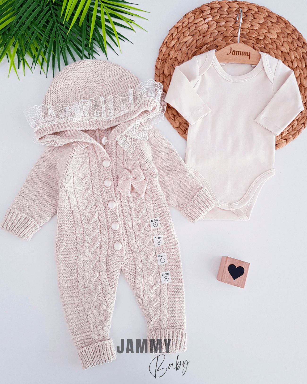 Luxury Collection Dantelli Triko Yün Kozmonot&Badi Set-BEJ