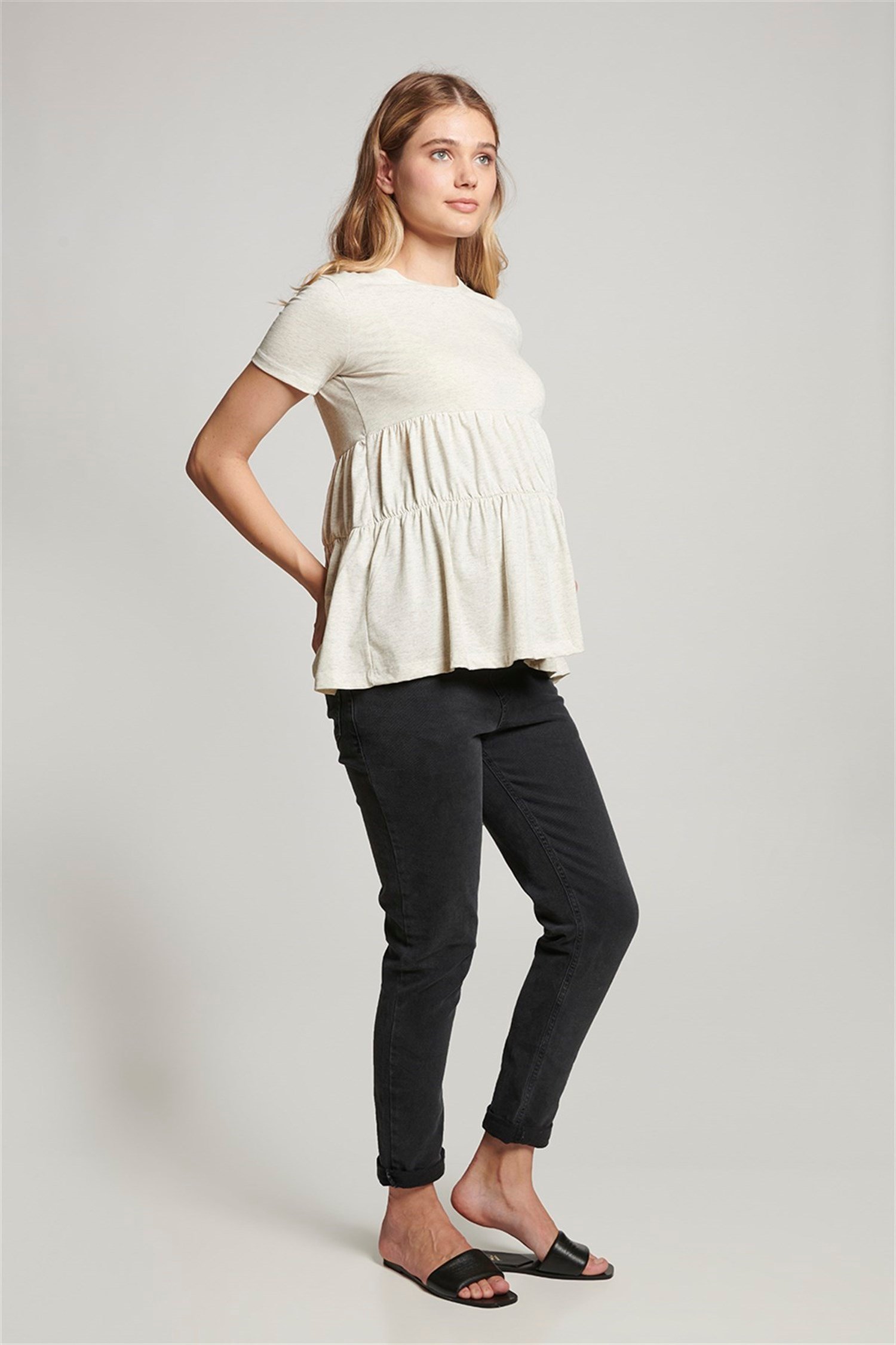 Luce Hamile Tshirt - GRİ MELANJ