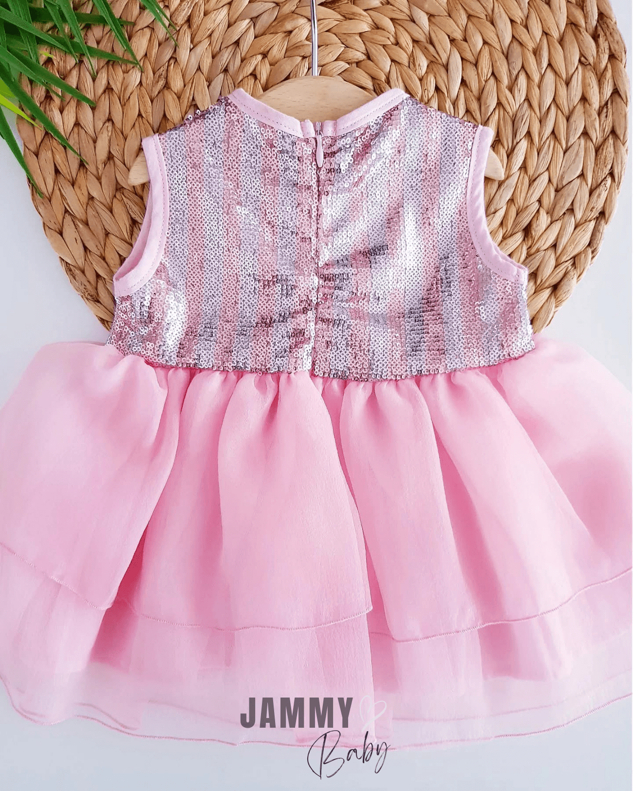 Holyse Pul Payet Tütülü Elbise-PEMBE