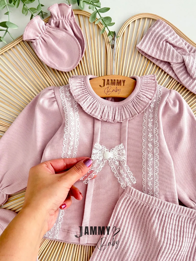 Isabella Jakarlı  5 Parça Yenidoğan Set- SOFT LİLA