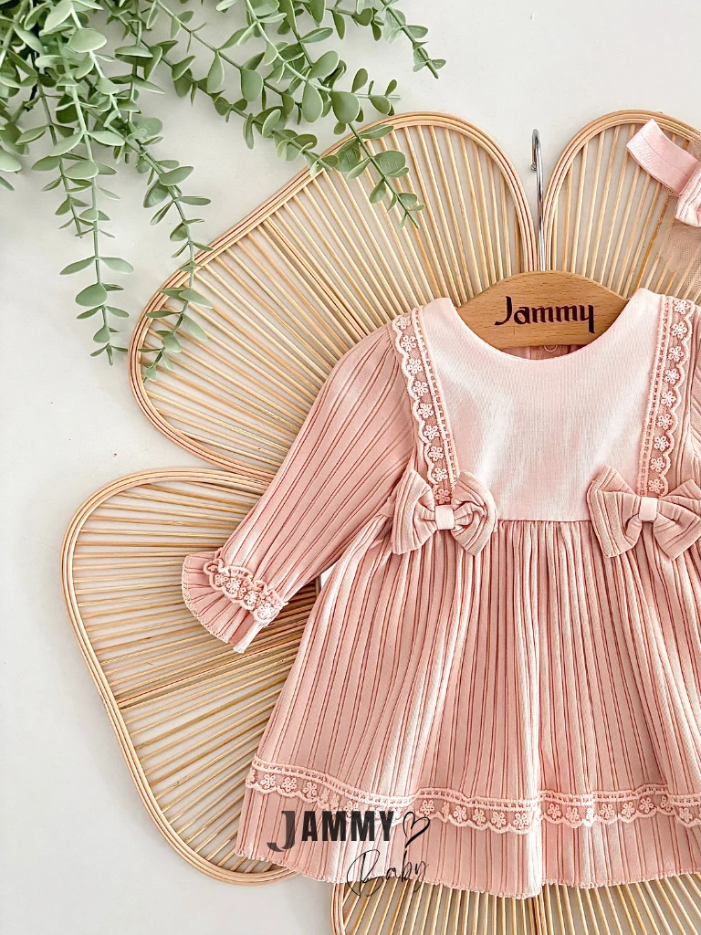 Perla Kaşkorse Bandanalı Elbise Set-PUDRA