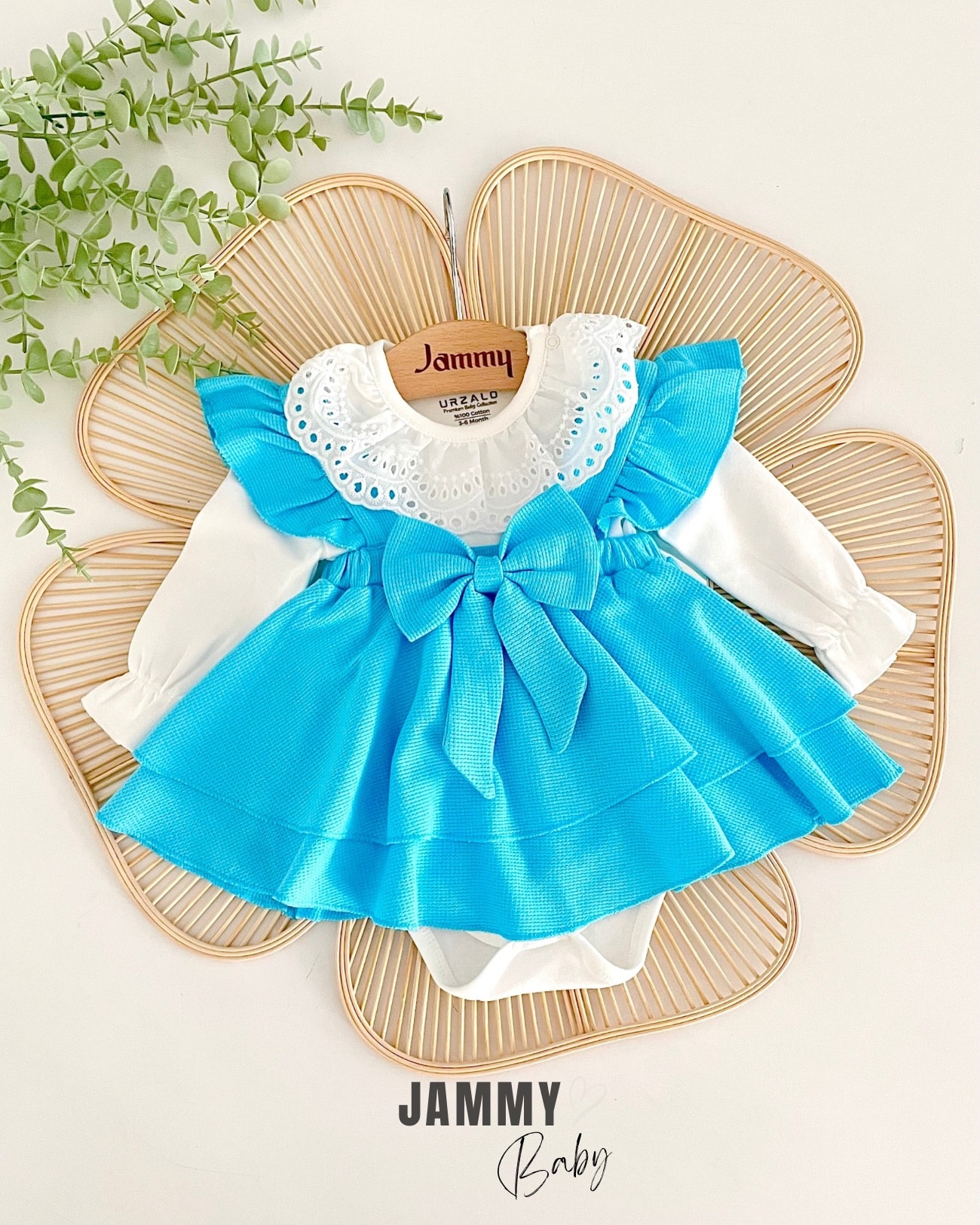 Luana Waffle Jile Elbise Set-GÖK MAVİSİ
