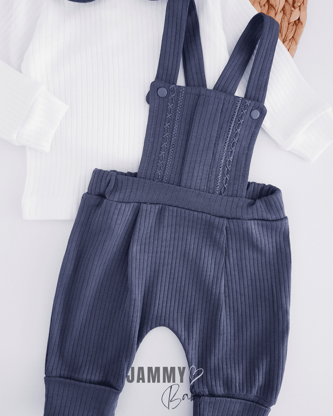 Klasik Zigzag Dikişli Salopet / Body Set-ANTRASİT
