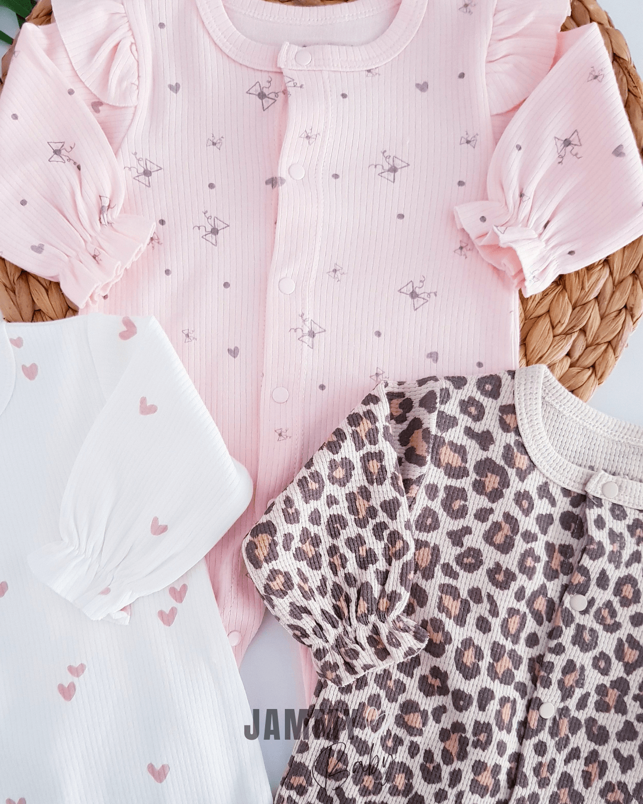 Leopar Kalp Desenli 3'lü Tulum Set-RENKLİ