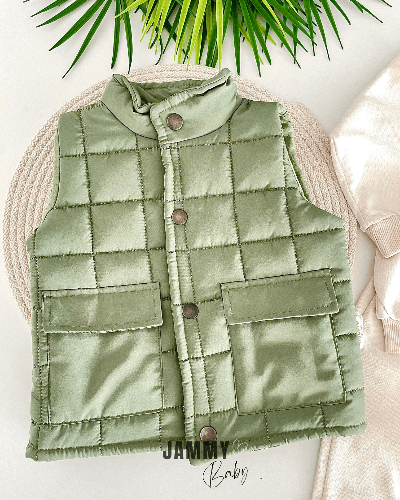 Look Like Şişme Yelekli 3'lü Sweat Takım-YEŞİL