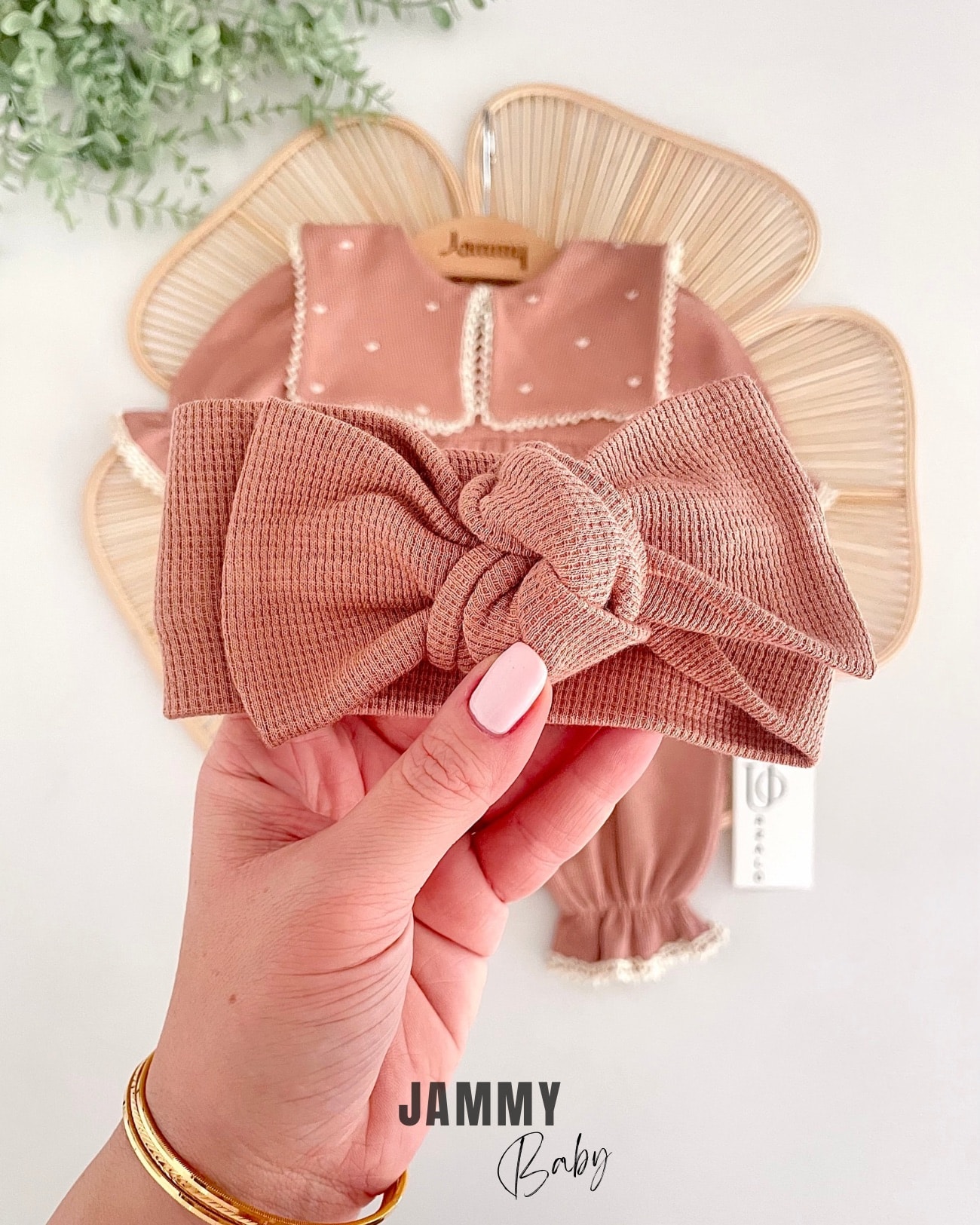 Maita Kalp İşlemeli Bandanalı Waffle Tulum Set-SÜTLÜ KAHVE