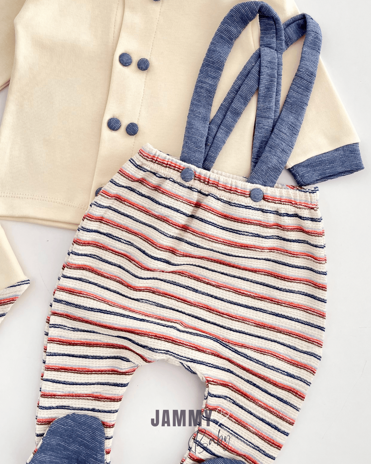 Little Man Bahçıvan 5 Parça Yenidoğan Set-İNDİGO