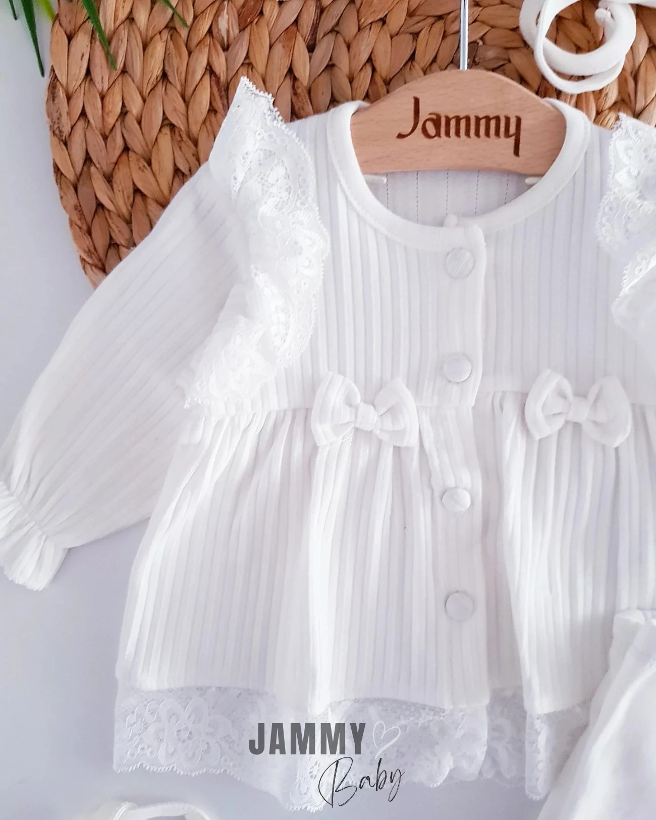 Monalissa Dantel Detaylı 5 Parça Yenidoğan Set-BEYAZ