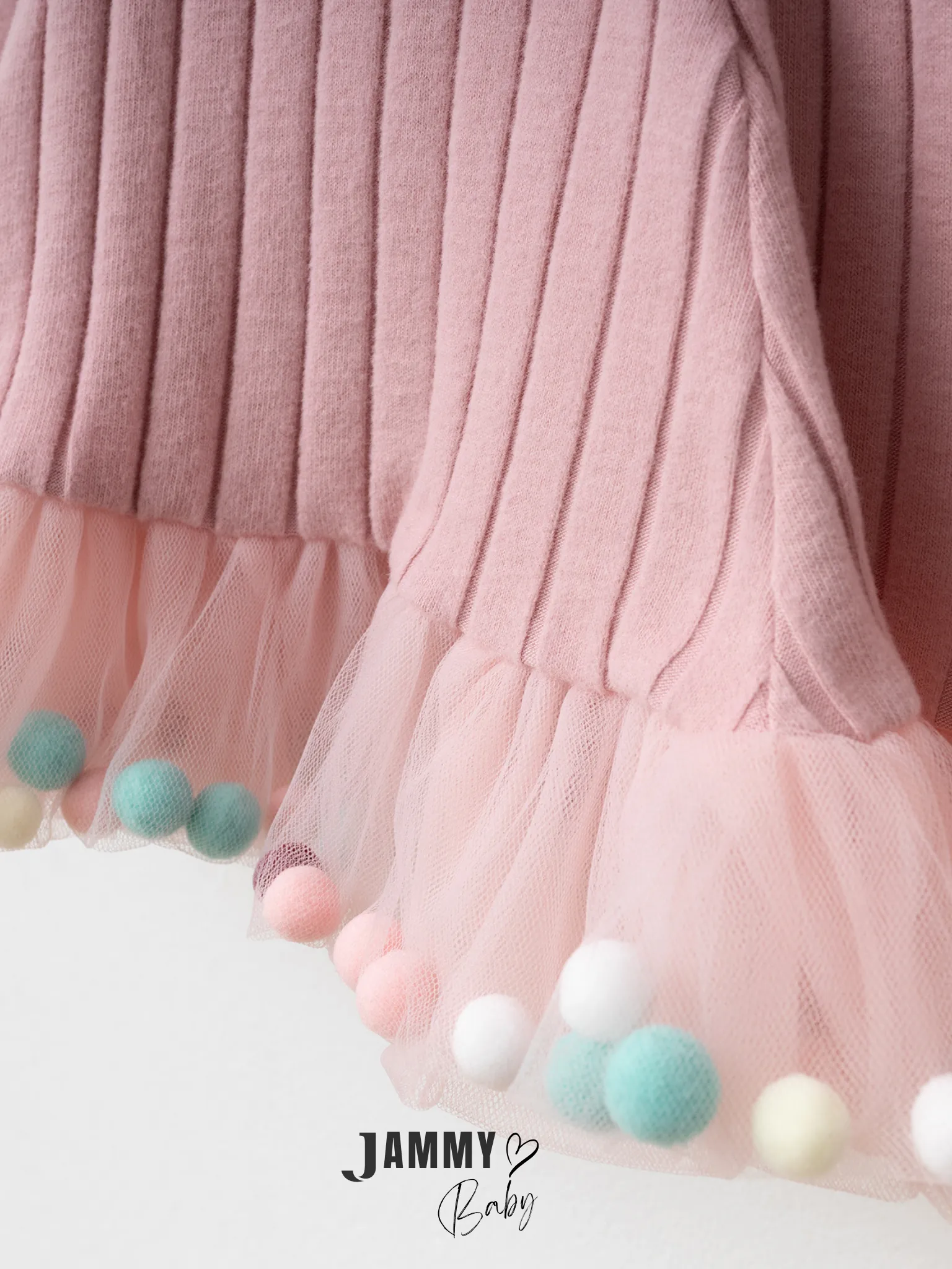 Candy Ponponlu Puffy Elbise-PUDRA