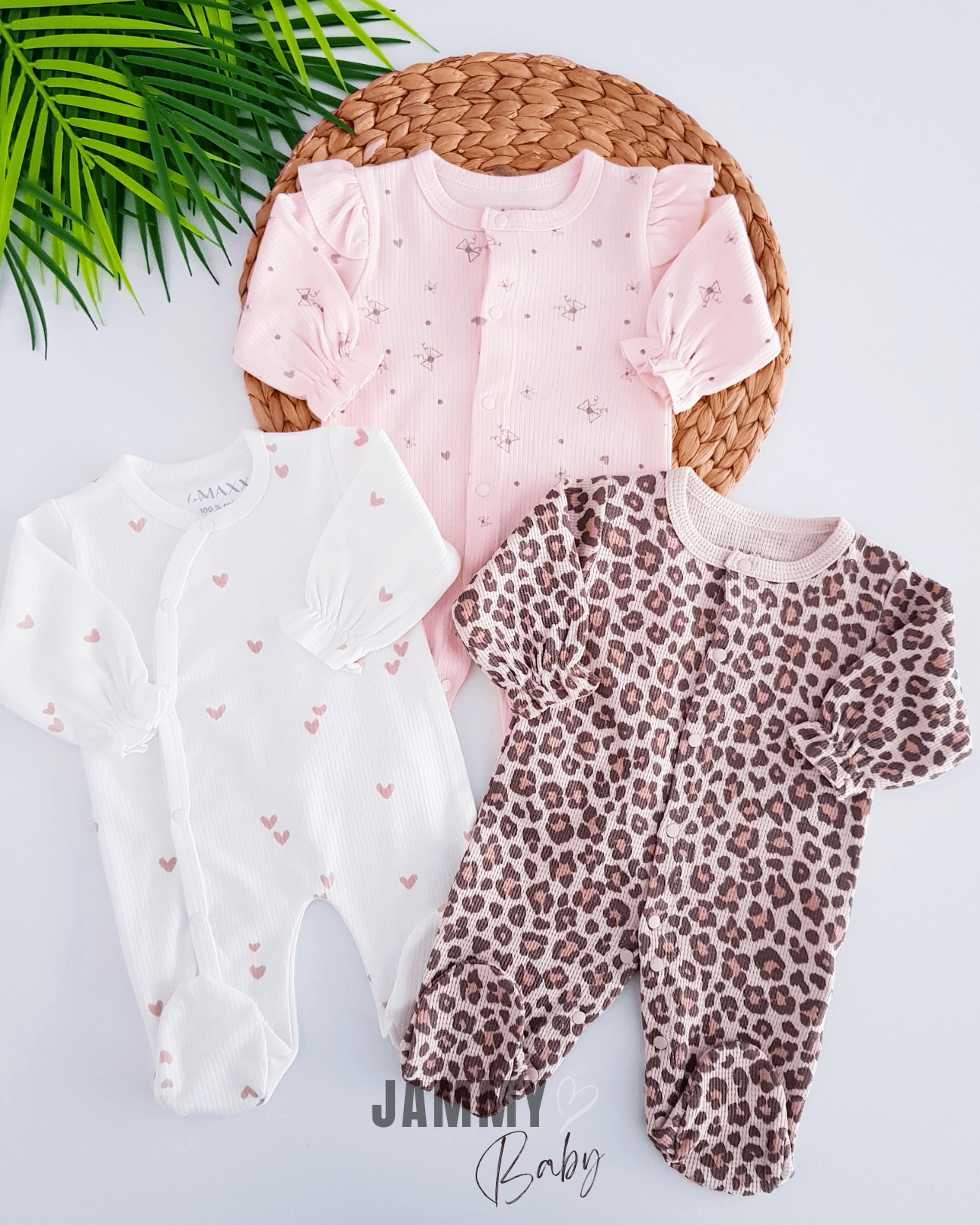 Leopar Kalp Desenli 3'lü Tulum Set-RENKLİ