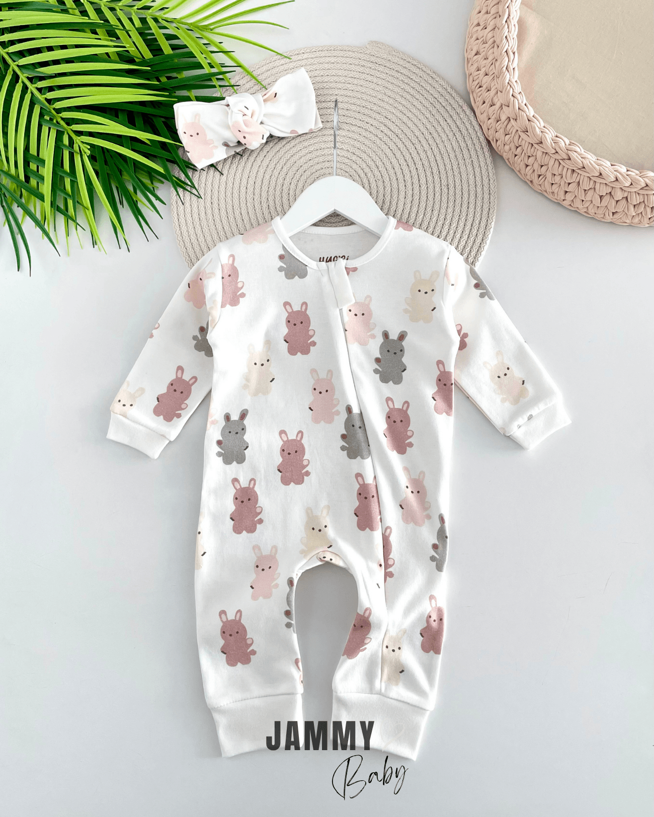 Rabbit's Bandanalı Fermuarlı Tulum Set-EKRU