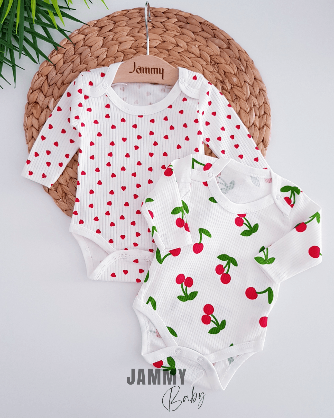 Kalp / Kiraz Temalı Kaşkorse Çıtçıtlı Body Set-EKRU