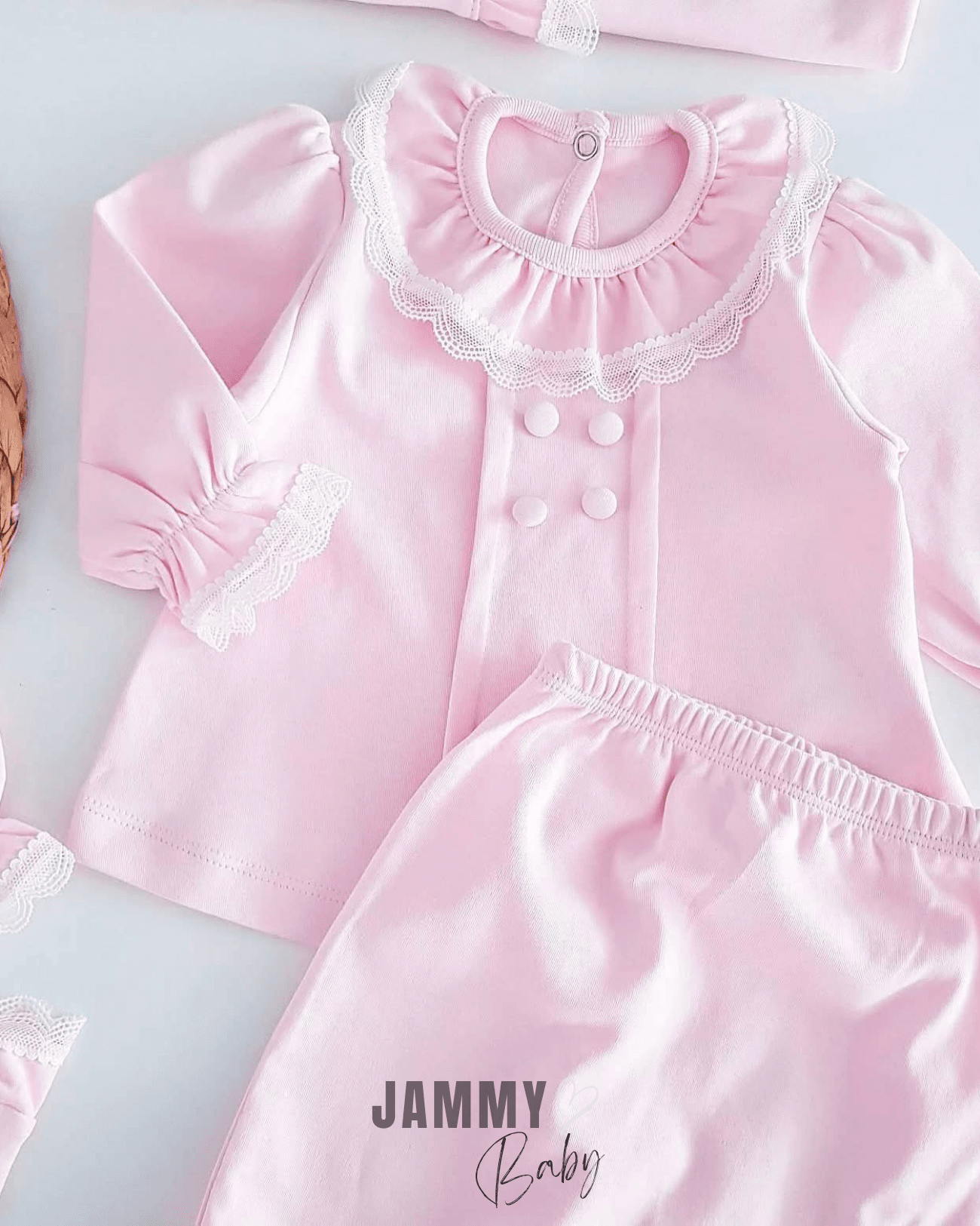 Elegant Dantelli 10 Parça Yenidoğan Set-PEMBE