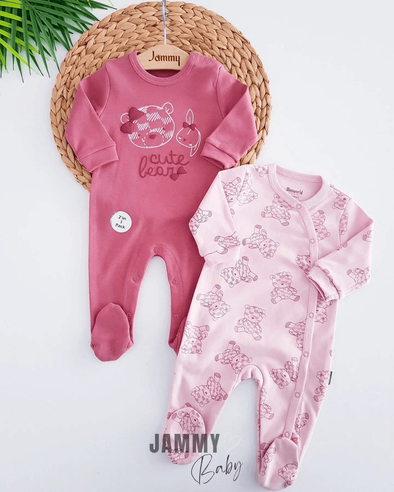Cute Bear 2'li Tulum Set-SOFT BORDO