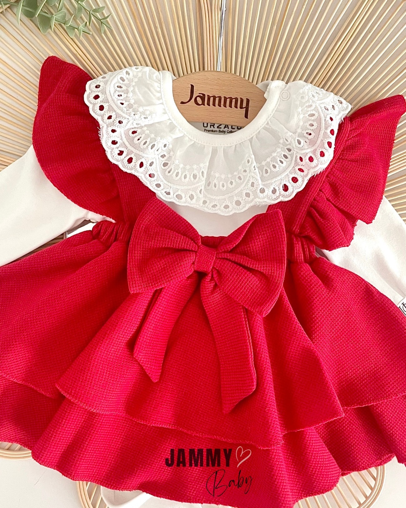 Luana Waffle Jile Elbise Set-KIRMIZI