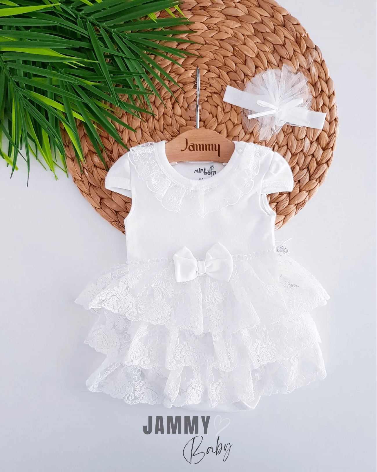 Sindy Kat Kat Dantelli Bodysuit Elbise Set-BEYAZ