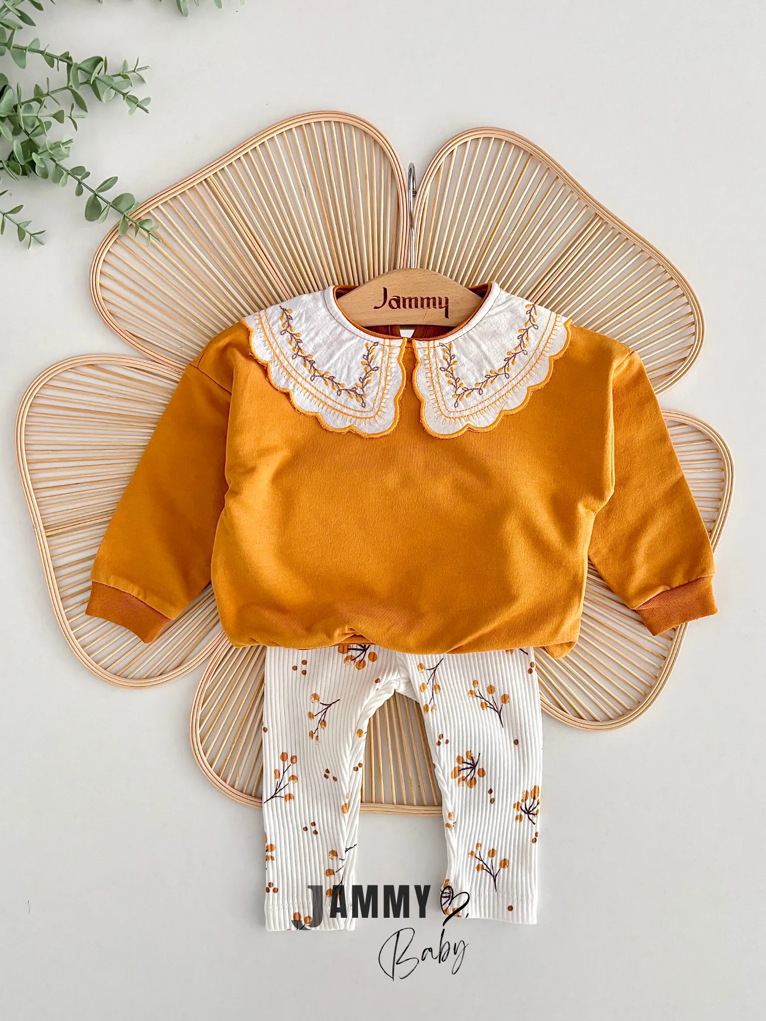 Autumn Yaka Detaylı Mevsimlik Takım-HARDAL