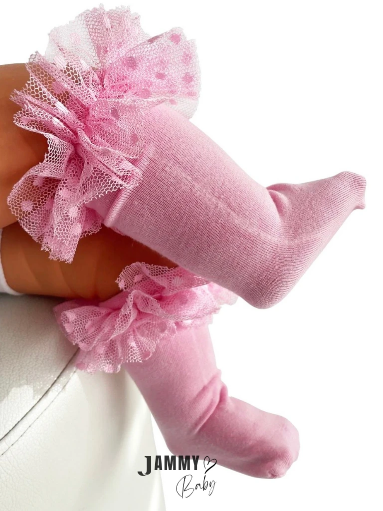 Tütülü Dizaltı Çorap-PEMBE