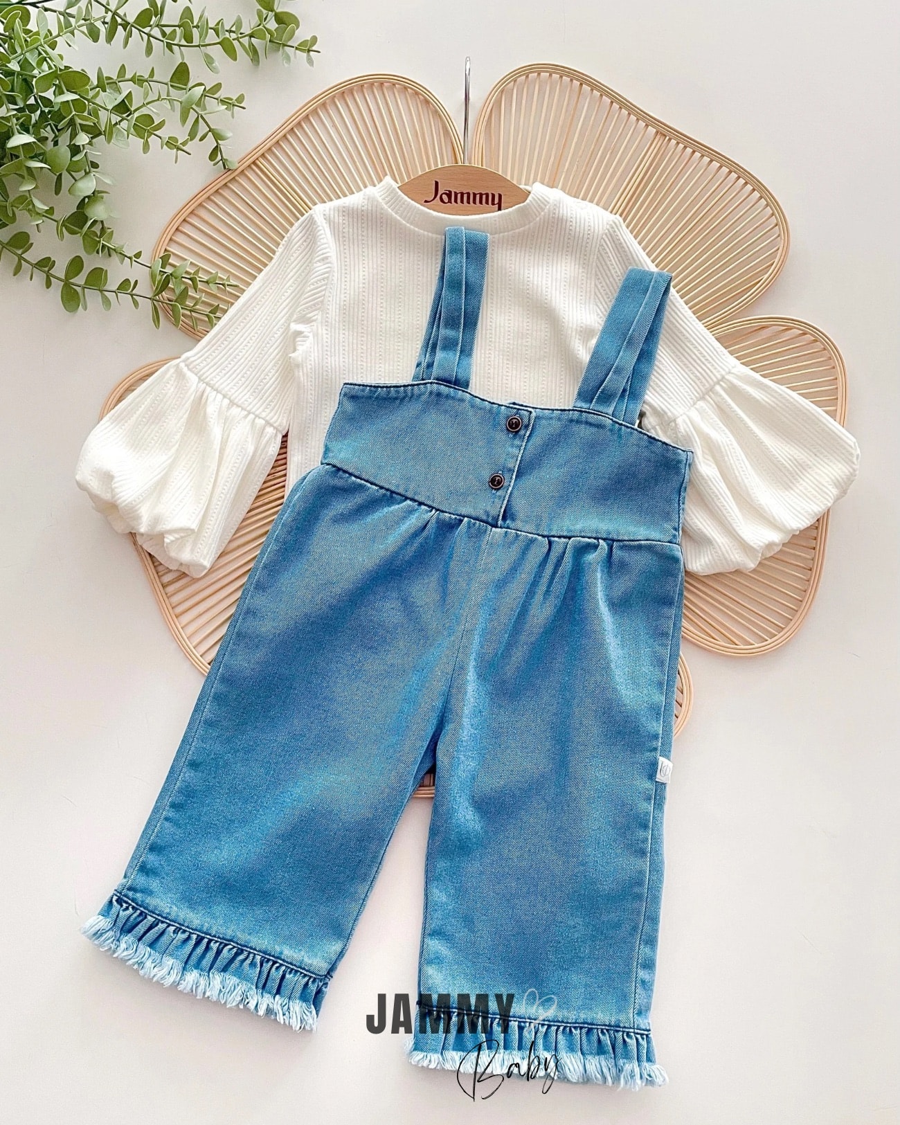 Palazzo Jean Salopet / Body Set-BUZ MAVİ