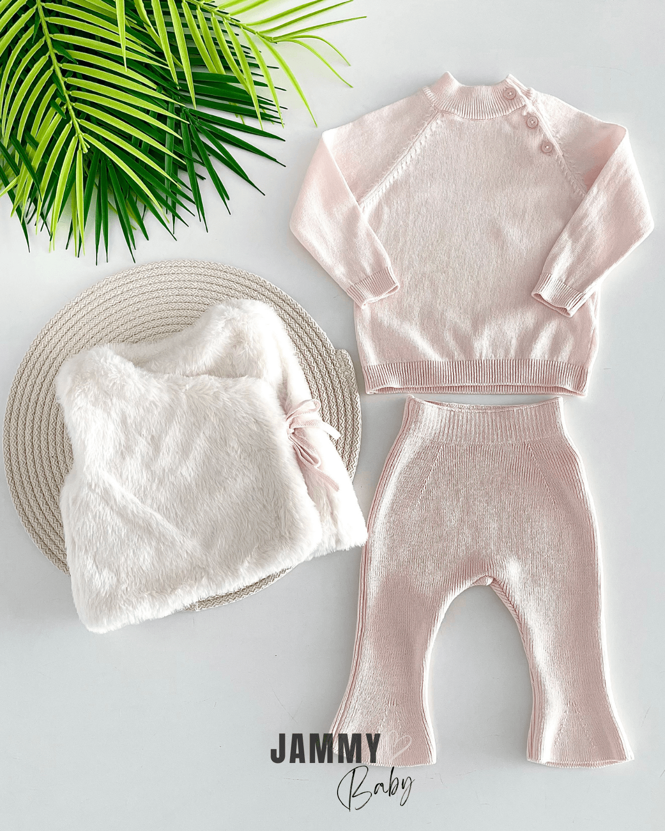 Belda Luxury Collection Triko Takım / Peluş Yelek Set-TOZ PEMBE