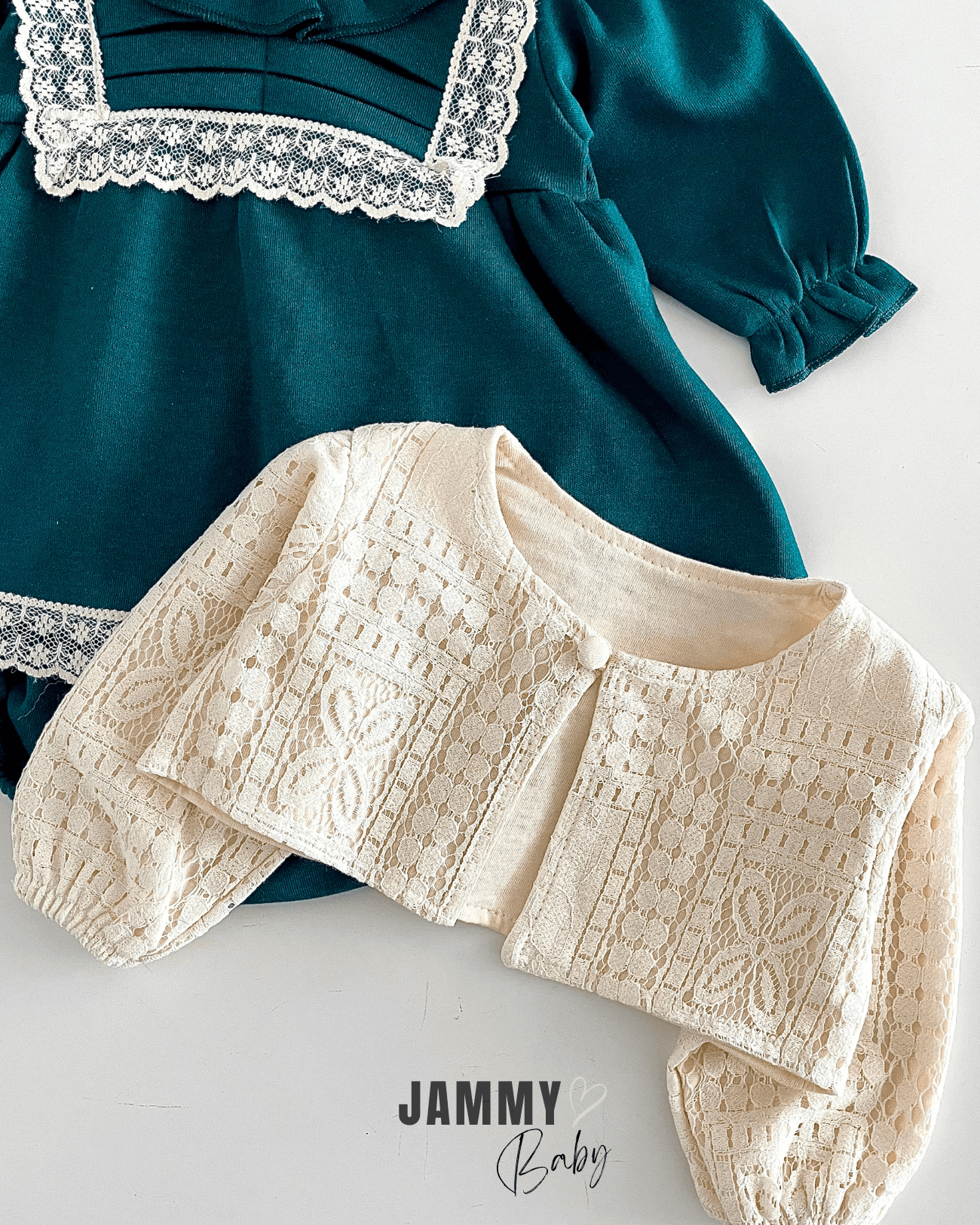 Victoria Bodysuit Elbise / Bolero Hırka-YEŞİL