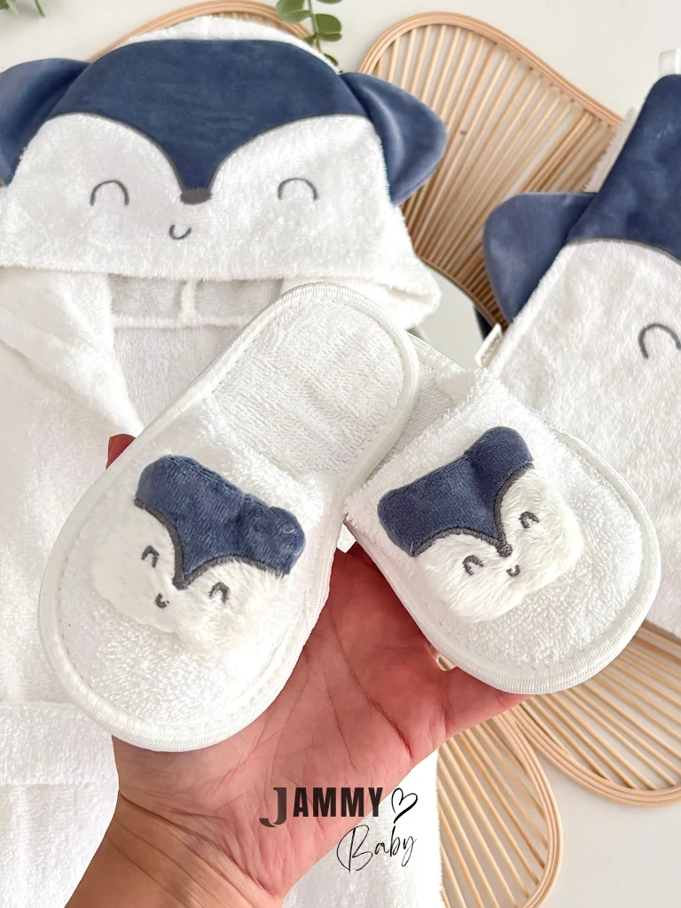 Fox 3 Parça Bornoz Set-INDİGO