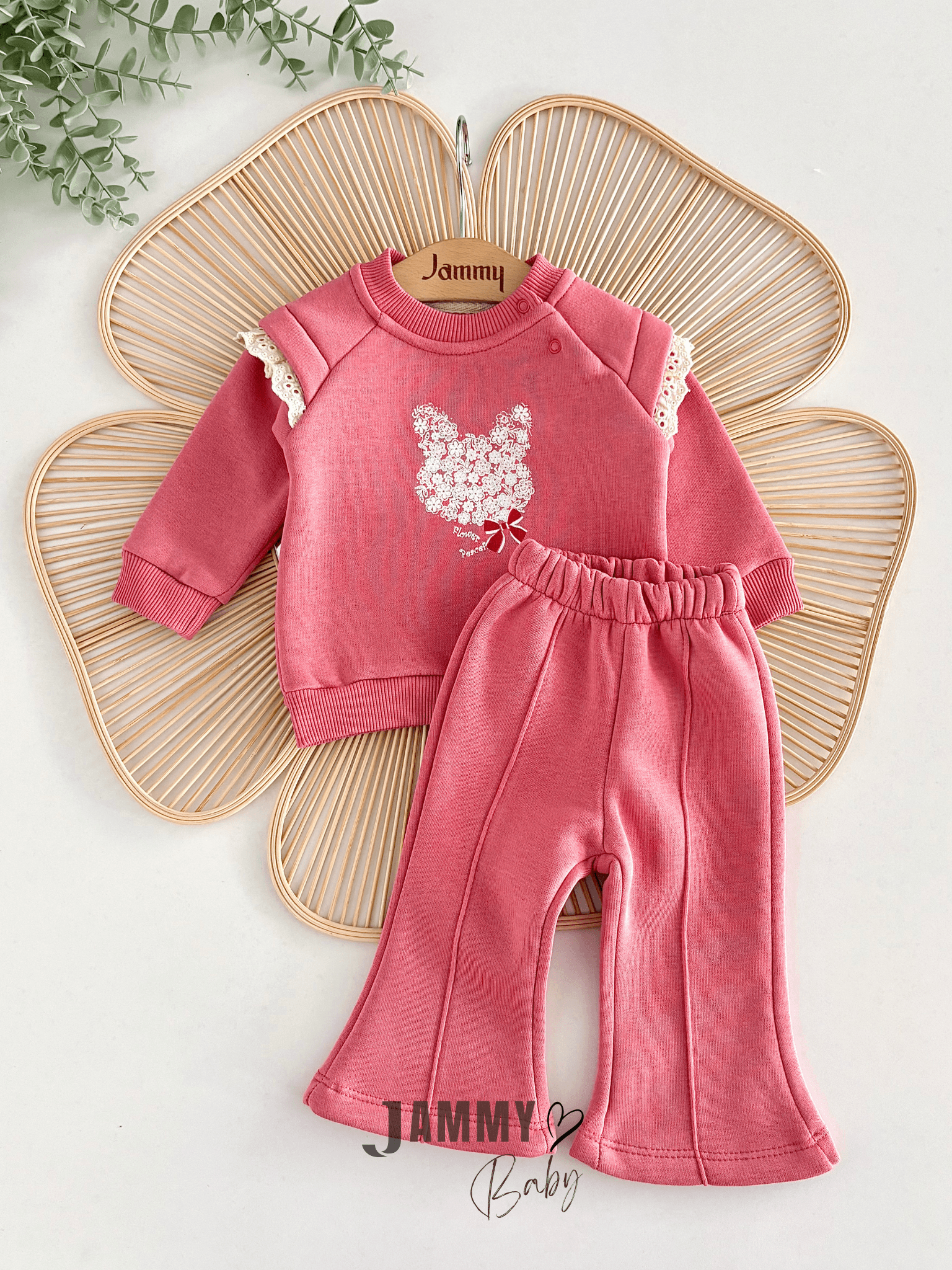 Baby Bunny 3 İplik Şardonlu Takım-GÜL KURUSU