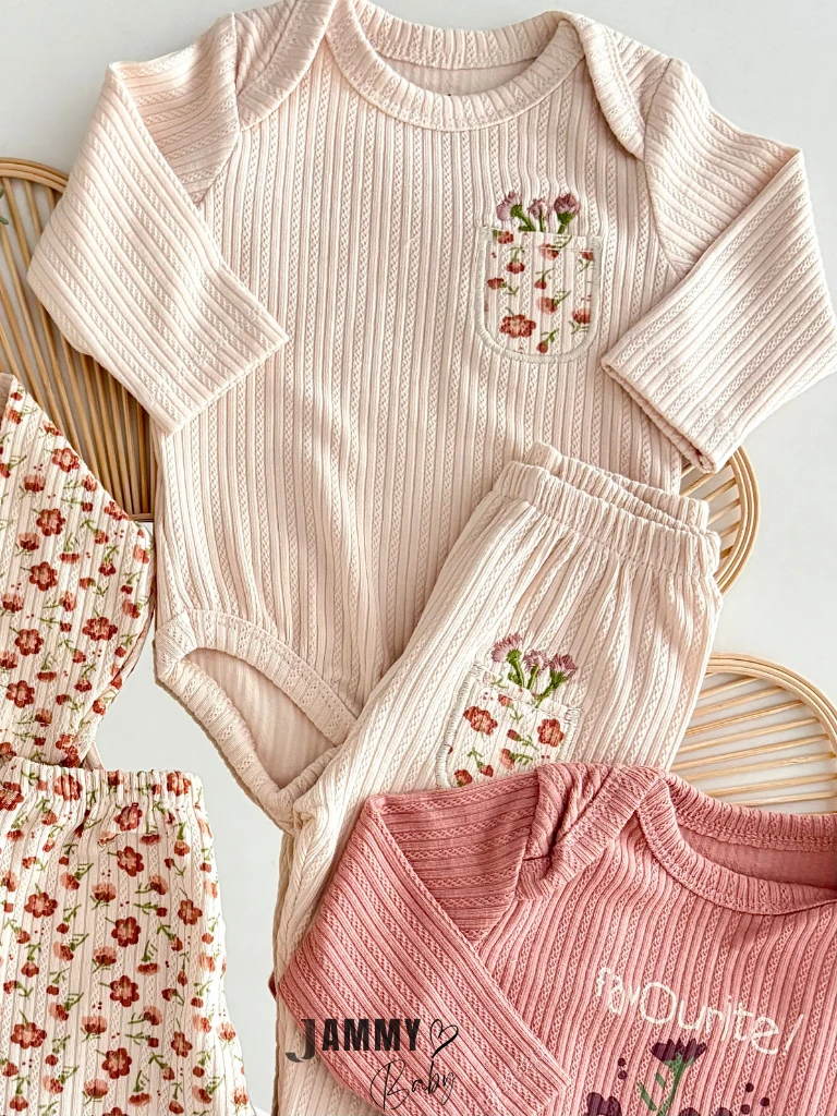 Favorite Jakarlı 3 Body / 3 Pantolon Takım-GÜL KURUSU