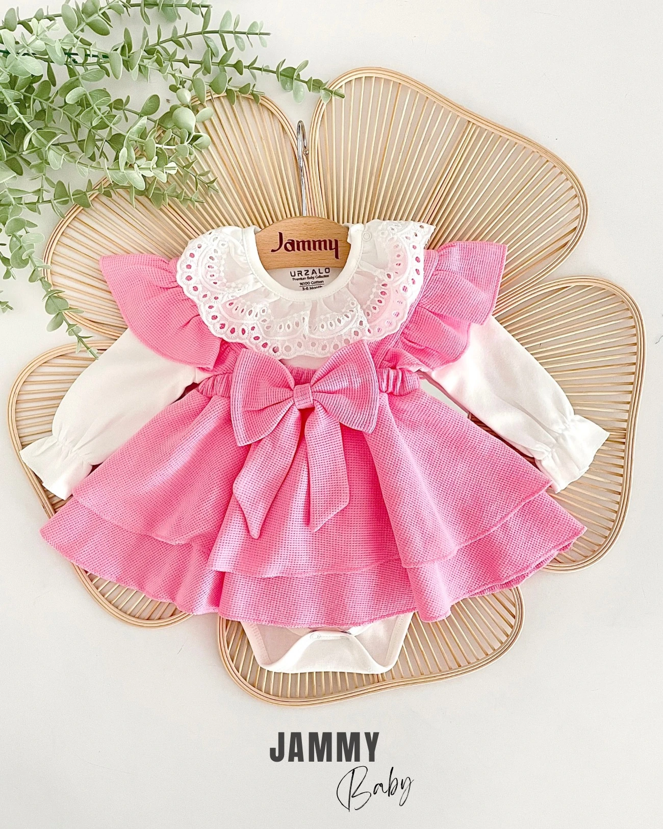 Luana Waffle Jile Elbise Set-PEMBE