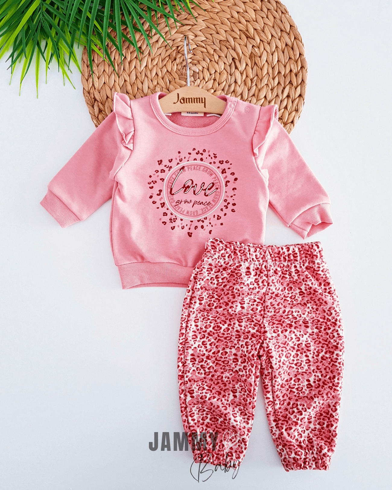 Love Leopar 2'li Takım-KOYU PUDRA