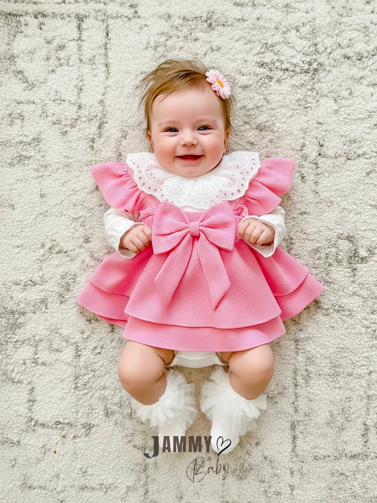 Luana Waffle Jile Elbise Set-PEMBE