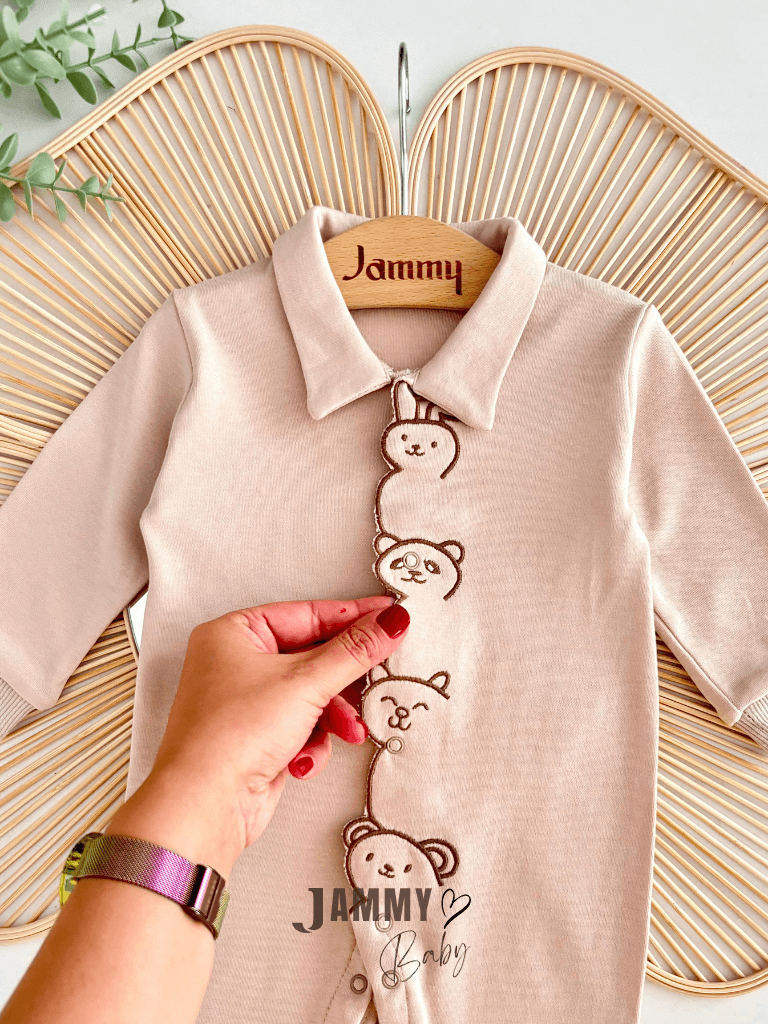 Zoo Hayvan Nakışlı Unisex Tulum -KESE KAĞIDI