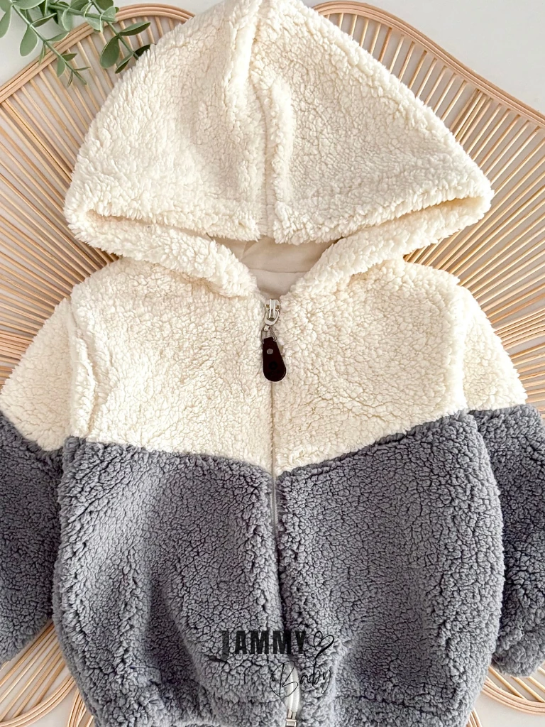 Teddy Peluş Fermuarlı Mont-ANTRASİT