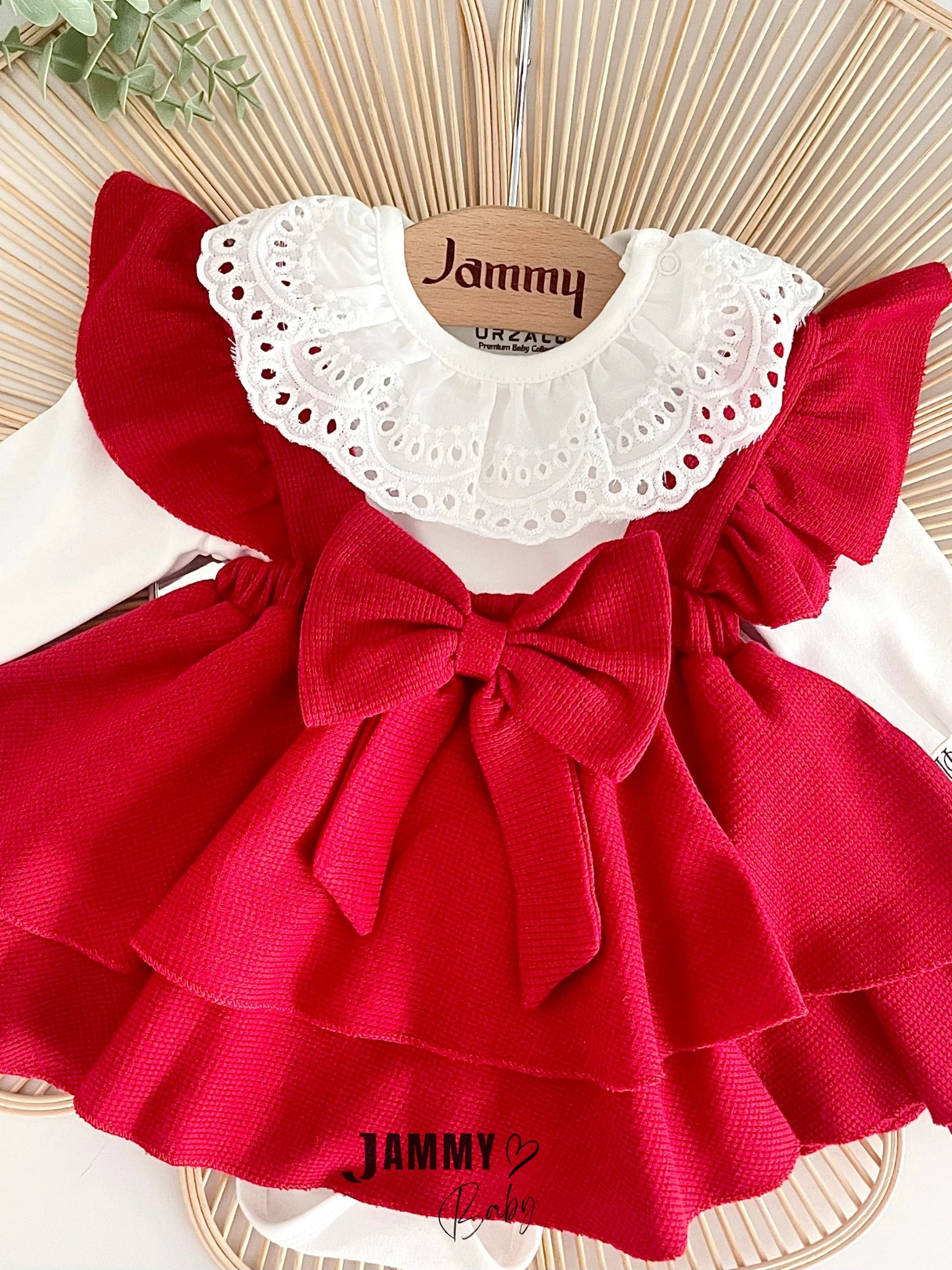 Luana Waffle Jile Elbise Set-KIRMIZI